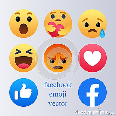 facebook emoji vector illustrator eps Vector Illustration